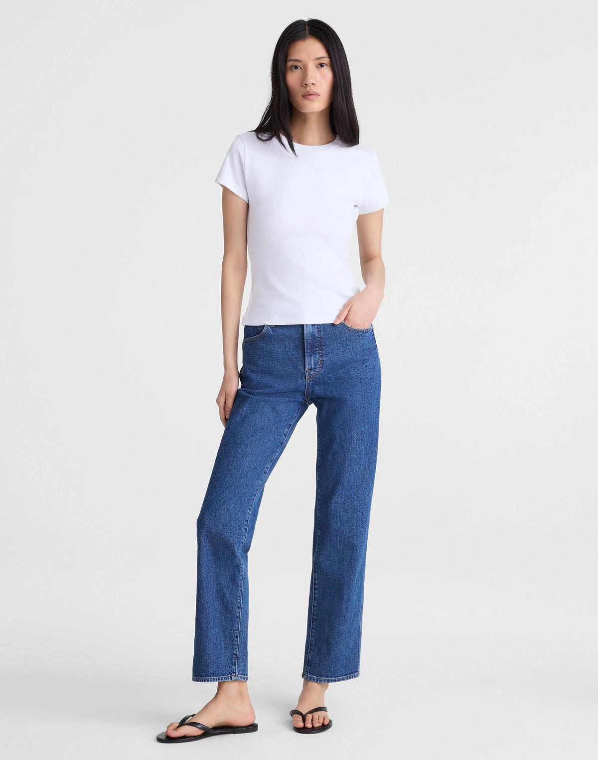Madewell The '90s Crewneck Tee in Compact Cotton White