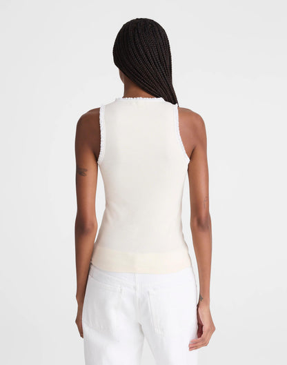 Madewell Lace-Trim Ribbed Tank Vintage Ivory