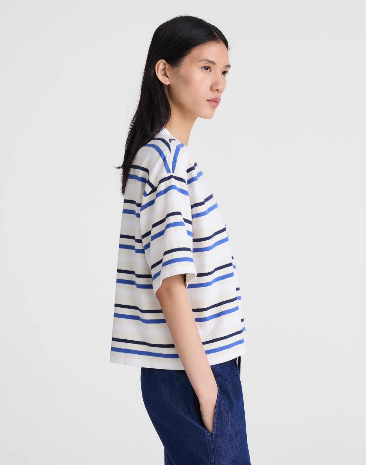 Madewell The Easy Crewneck Short-Sleeve Tee Variegated Slub Stripe