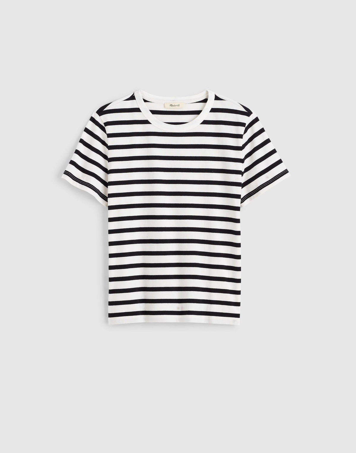 Madewell The Perfect Crewneck Tee in Allday Jersey Black To White Stripe