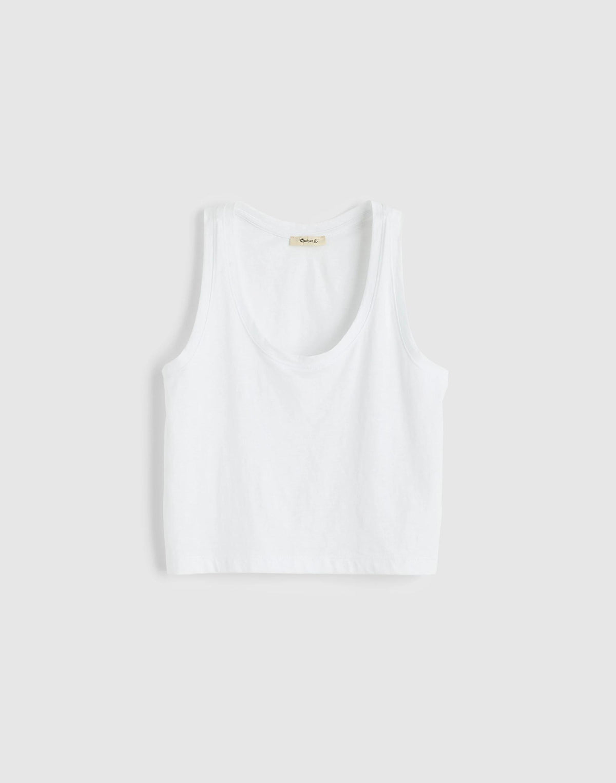 Madewell The Easy Crop Scoopneck Tank in Soft Slub White