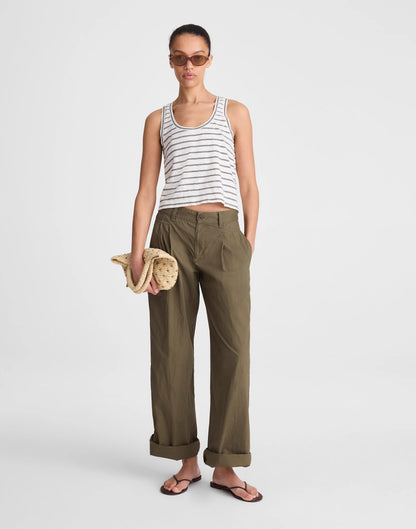 Madewell The Easy Crop Scoopneck Tank in Soft Slub Lighthouse