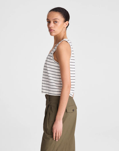 Madewell The Easy Crop Scoopneck Tank in Soft Slub Lighthouse