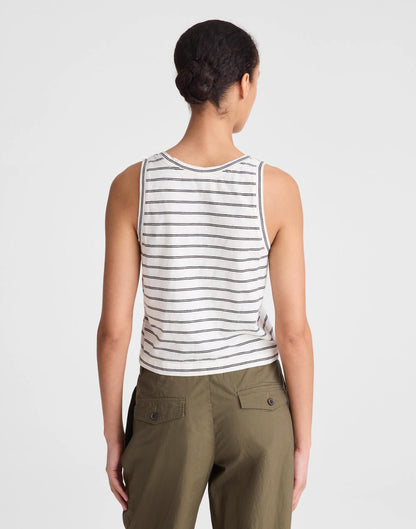 Madewell The Easy Crop Scoopneck Tank in Soft Slub Lighthouse