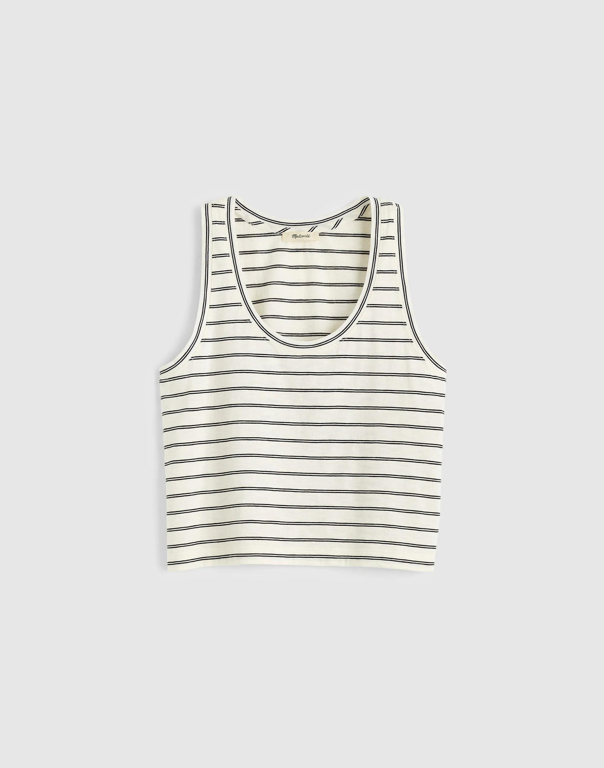 Madewell The Easy Crop Scoopneck Tank in Soft Slub Lighthouse
