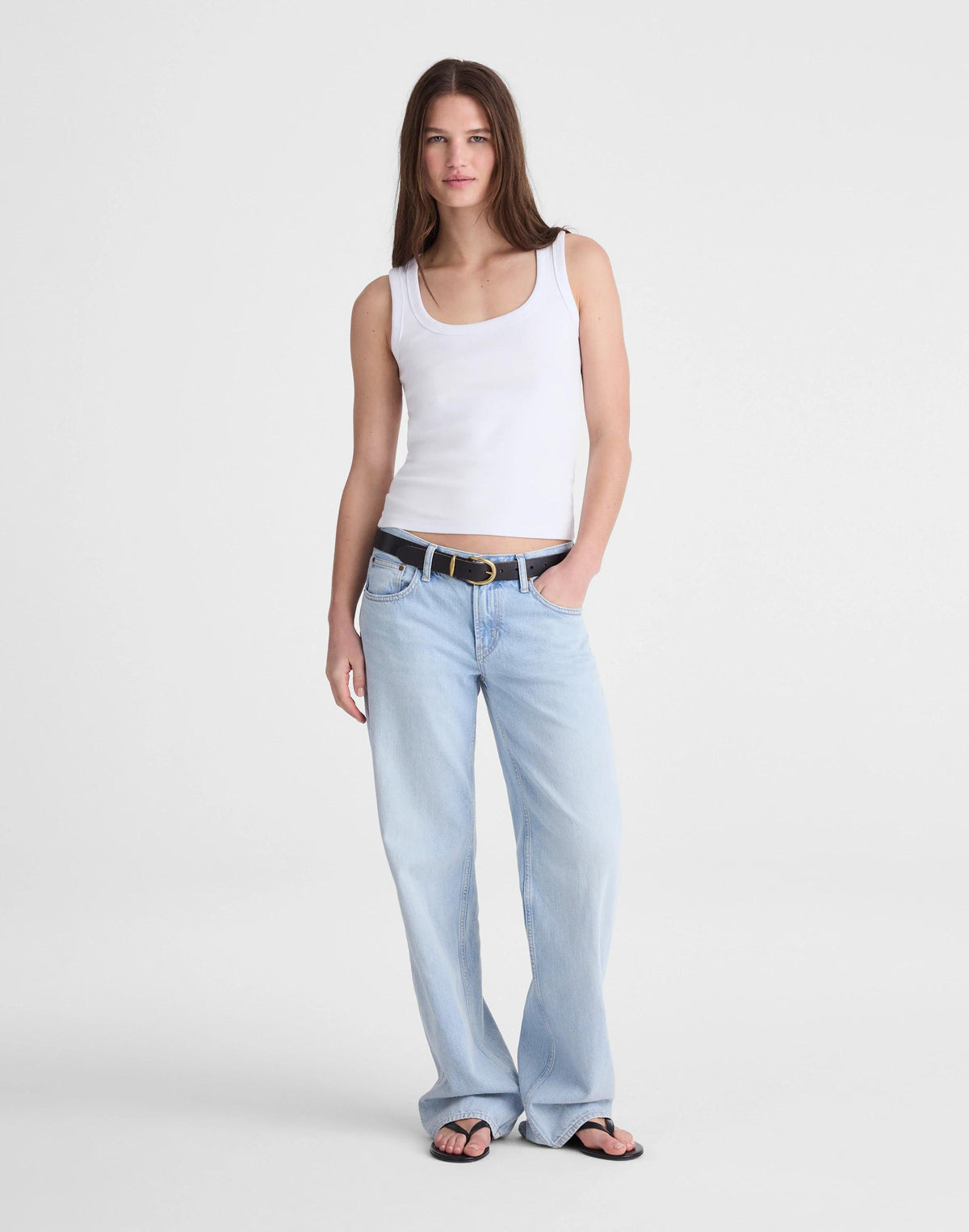 Madewell The '90s Scoopneck Tank in Compact Cotton White