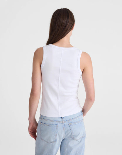 Madewell The '90s Scoopneck Tank in Compact Cotton White