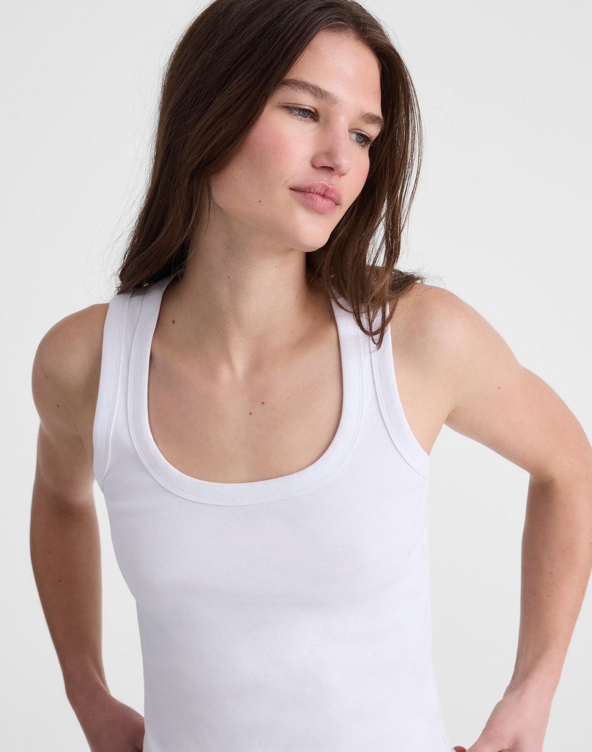 Madewell The '90s Scoopneck Tank in Compact Cotton White