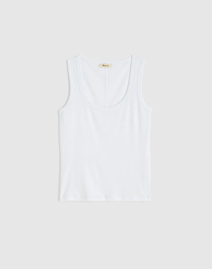 Madewell The '90s Scoopneck Tank in Compact Cotton White
