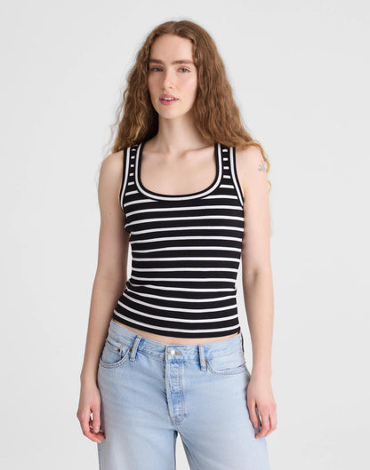 Madewell The '90s Scoopneck Tank in Compact Cotton Jet Black