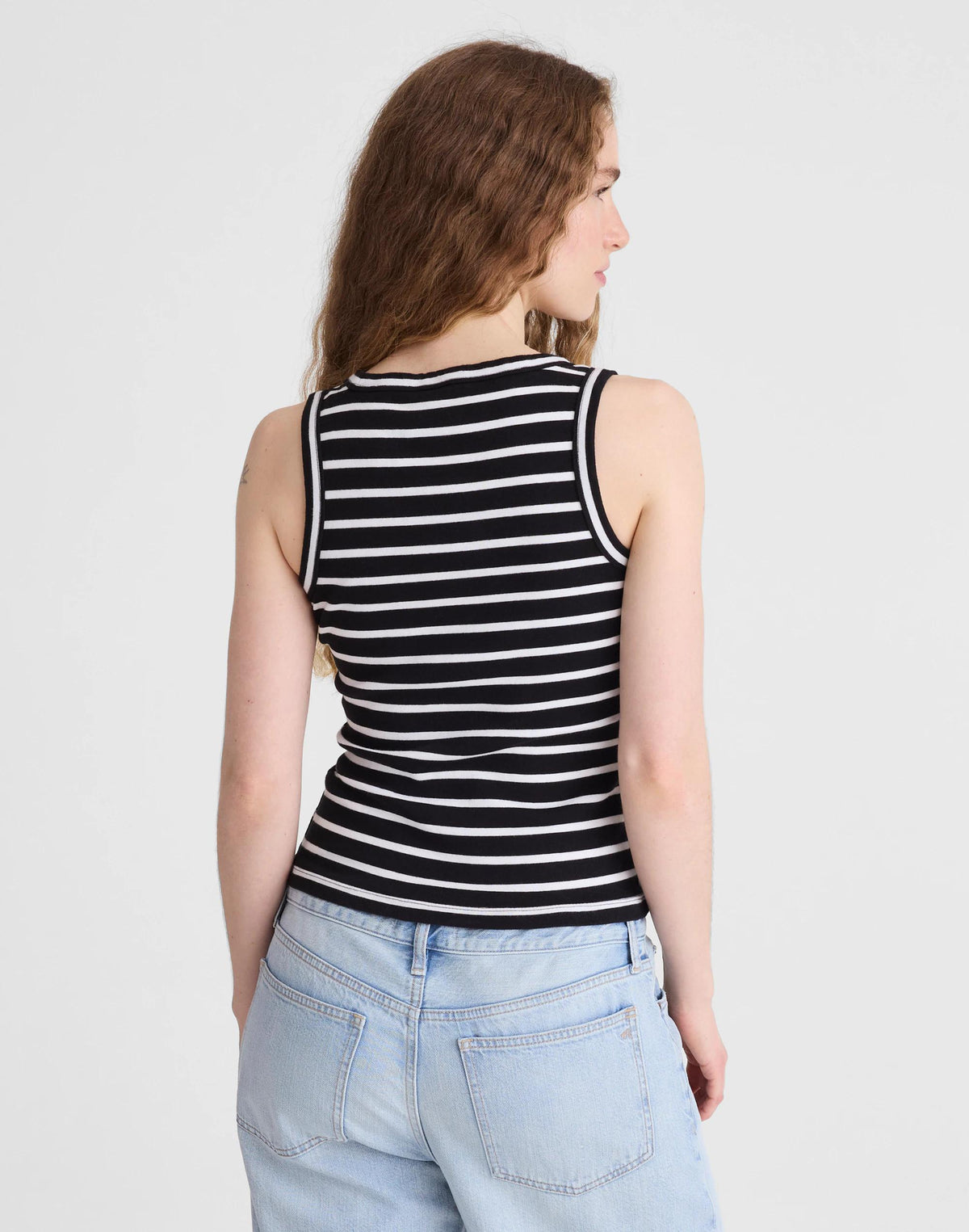 Madewell The '90s Scoopneck Tank in Compact Cotton Jet Black