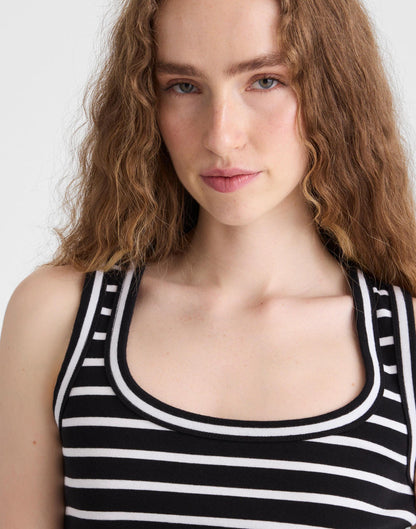 Madewell The '90s Scoopneck Tank in Compact Cotton Jet Black