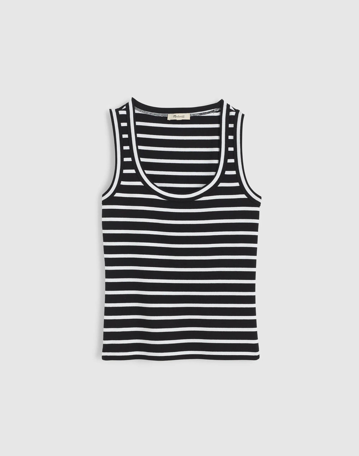 Madewell The '90s Scoopneck Tank in Compact Cotton Jet Black