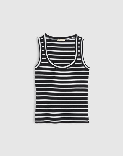 Madewell The '90s Scoopneck Tank in Compact Cotton Jet Black
