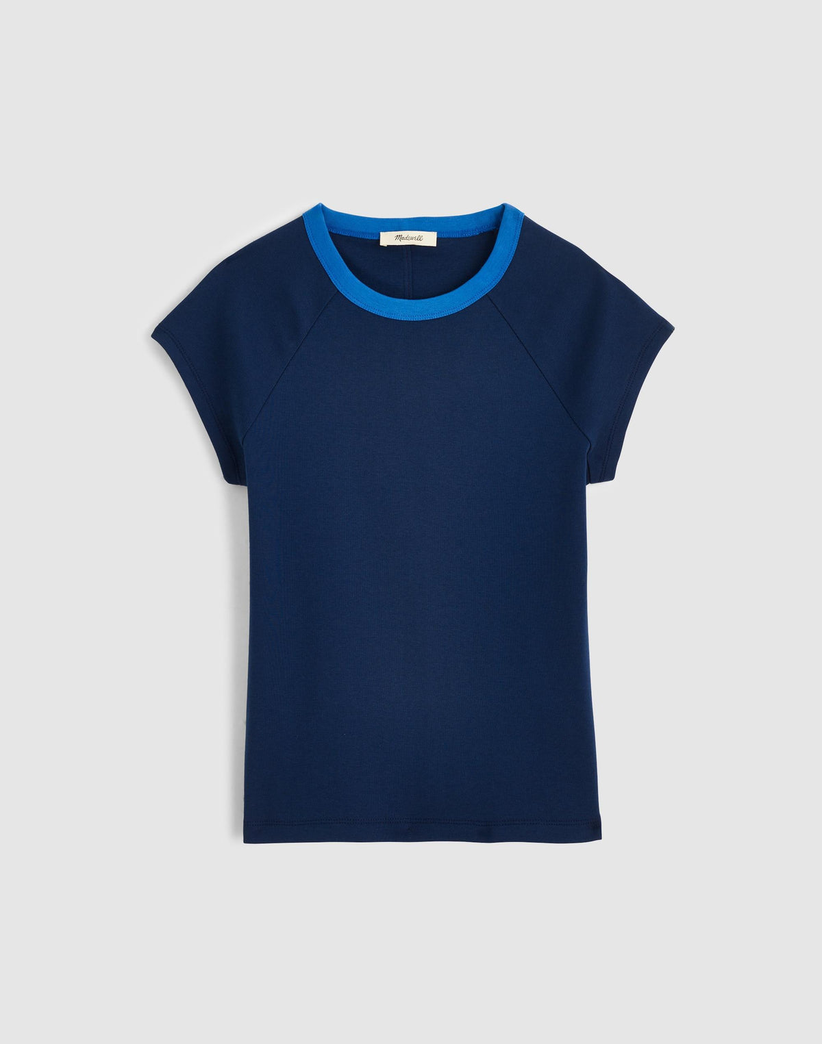 Madewell The '90s Crewneck Tee in Compact Cotton Ringer Classic Indigo