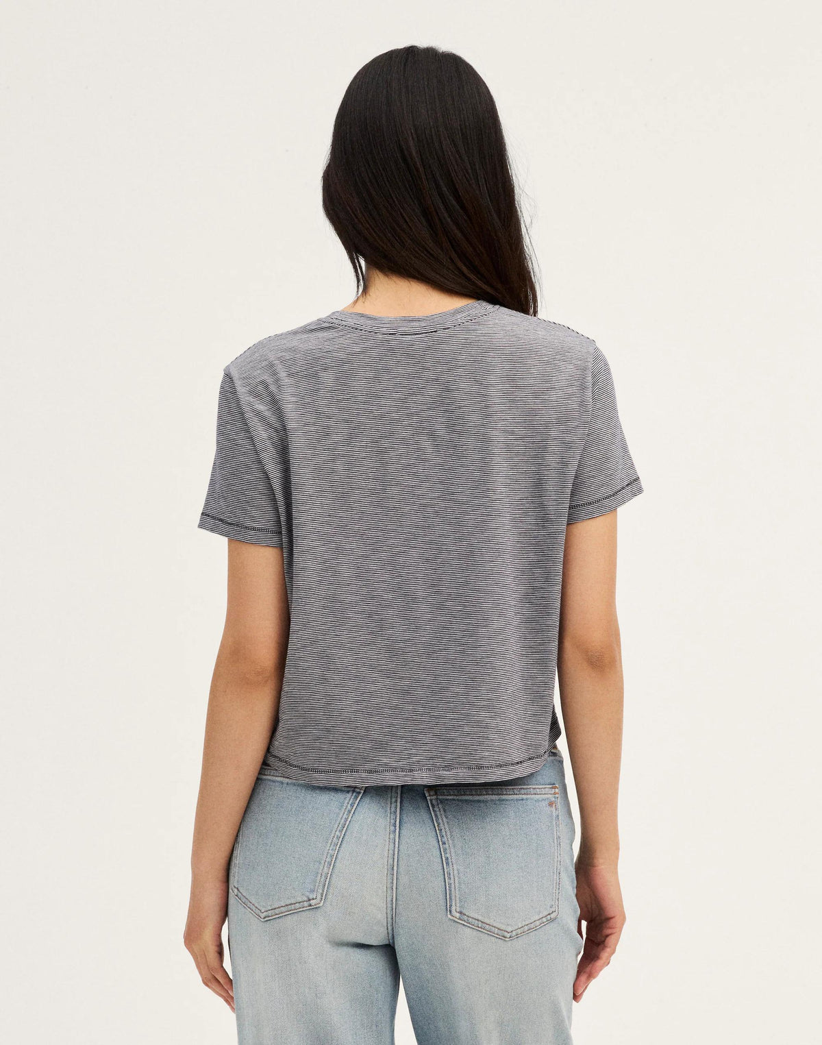 Madewell The Easy Crop Crewneck Tee in Soft Slub Midnight Navy