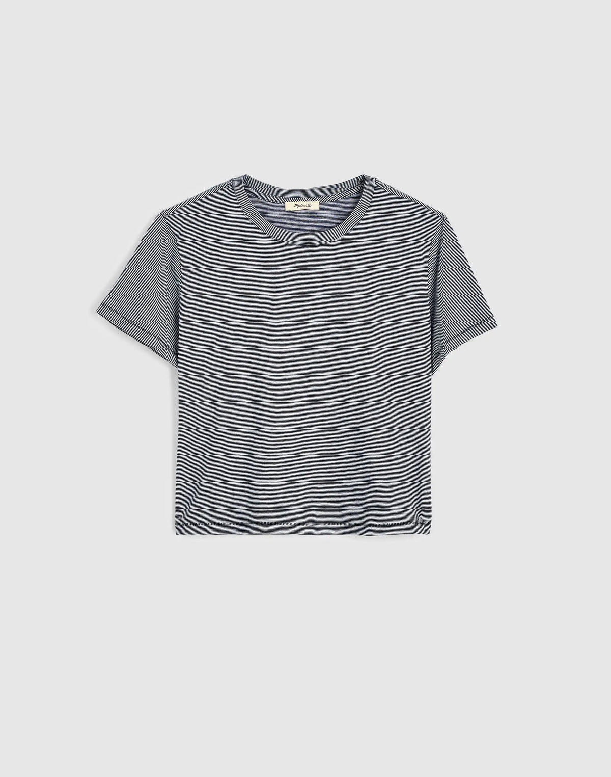 Madewell The Easy Crop Crewneck Tee in Soft Slub Midnight Navy