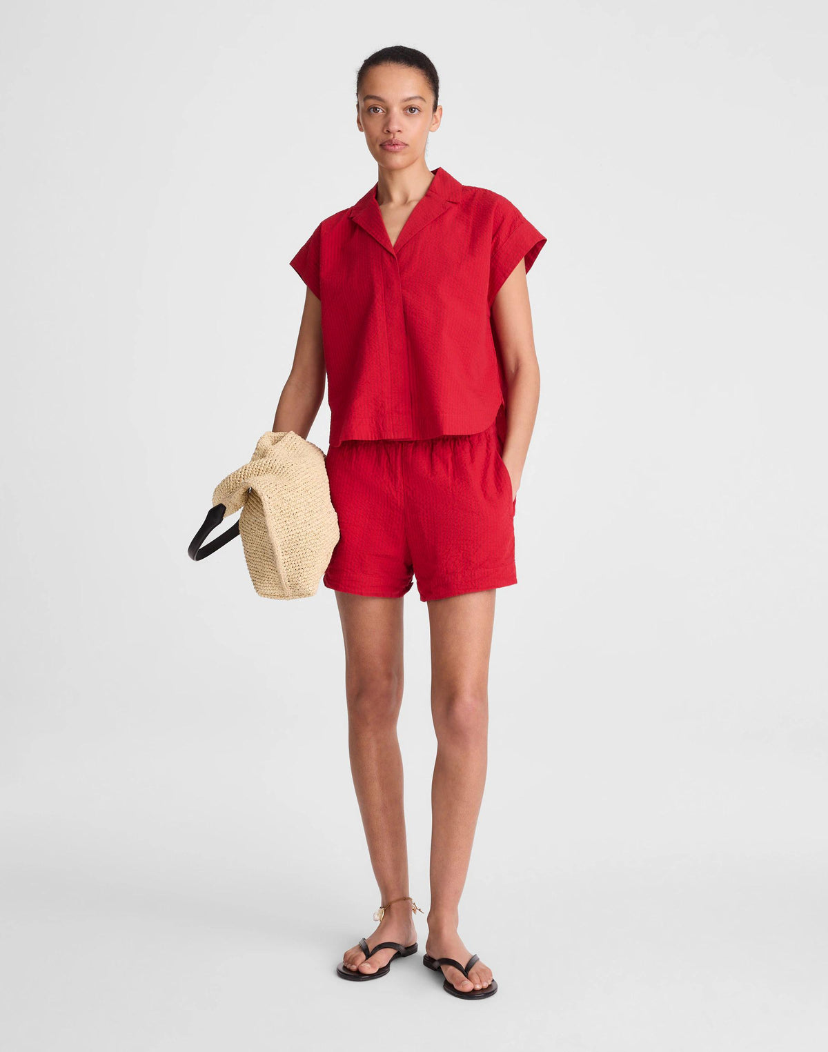 Madewell Pull-On Shorts Red Currant