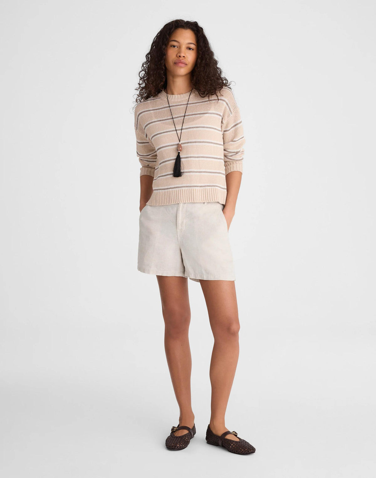 Madewell The Zoe Short in 100% Linen Oat