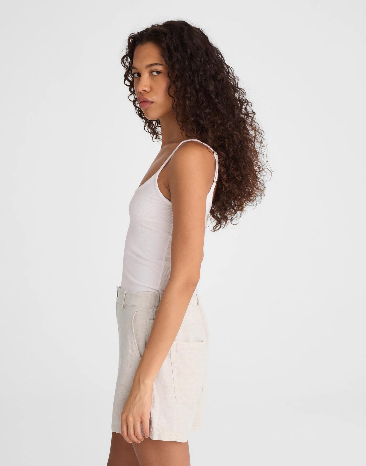 Madewell The Zoe Short in 100% Linen Oat
