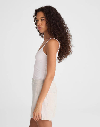 Madewell The Zoe Short in 100% Linen Oat