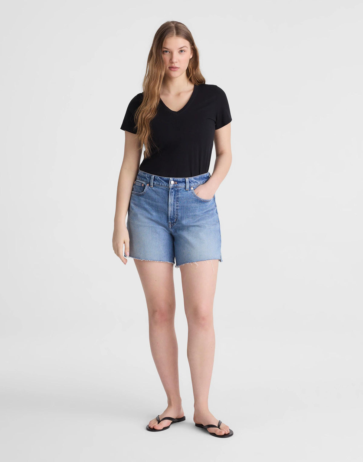 Madewell The Curvy Perfect Vintage Mid-Length Jean Short Midvale Wash