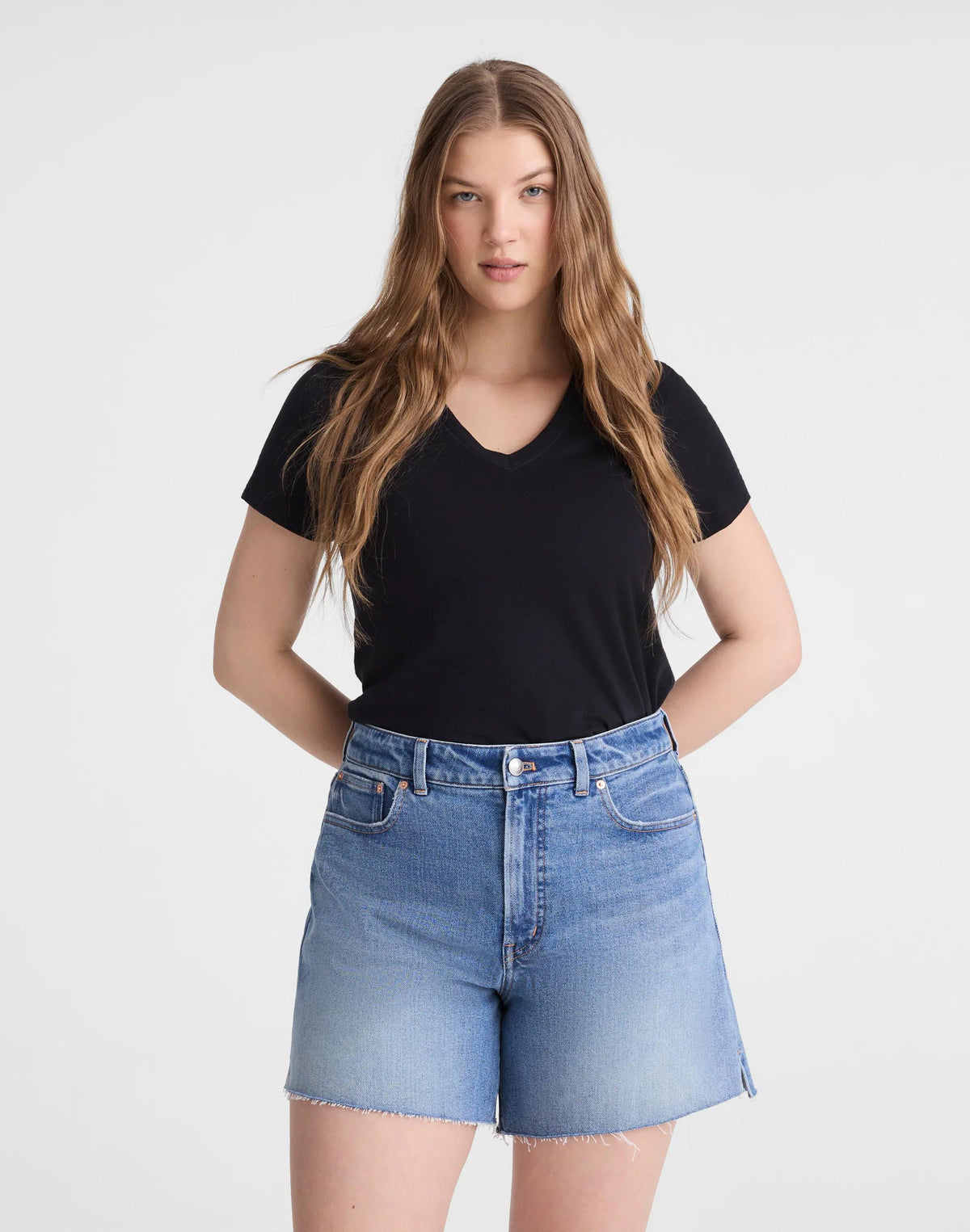 Madewell The Curvy Perfect Vintage Mid-Length Jean Short Midvale Wash