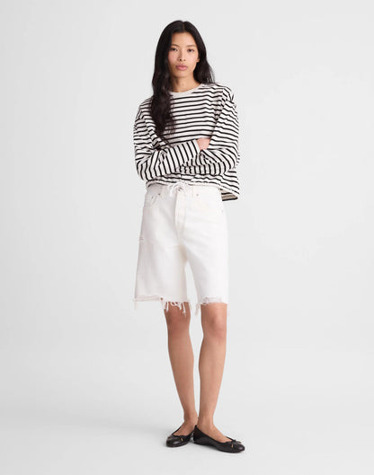 Madewell The Essex Long Baggy Short Tile White