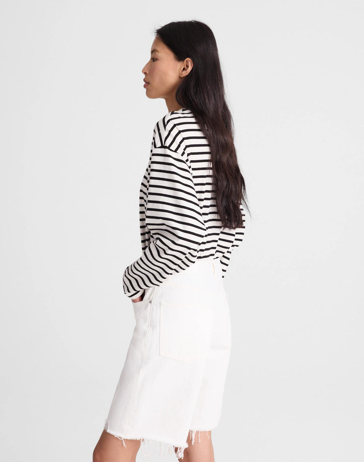 Madewell The Essex Long Baggy Short Tile White