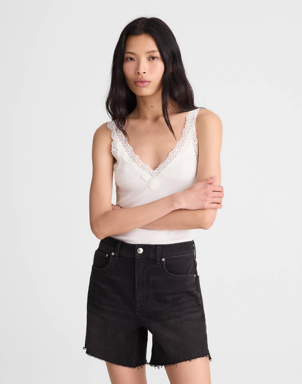 Madewell The Perfect Vintage Mid-Length Jean Short Catalani Wash