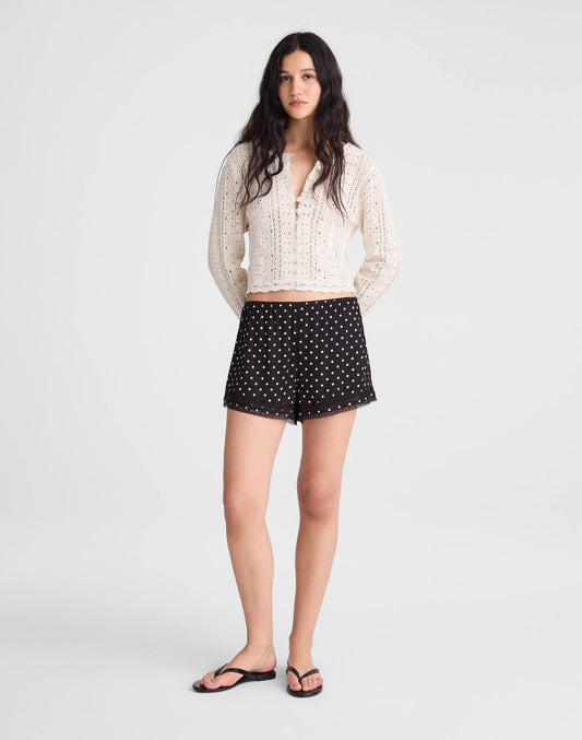 Madewell Lace-Trim Pull-On Shorts Jet Black