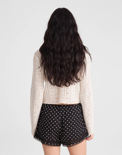 Madewell Lace-Trim Pull-On Shorts Jet Black