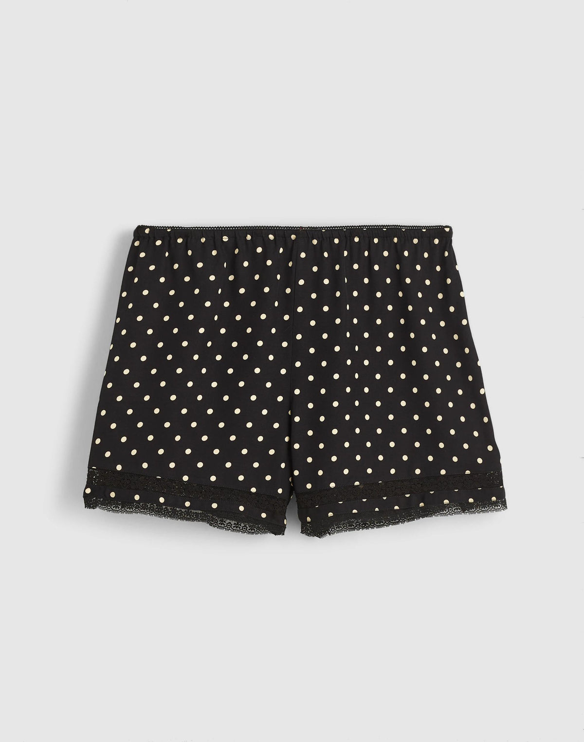Madewell Lace-Trim Pull-On Shorts Jet Black