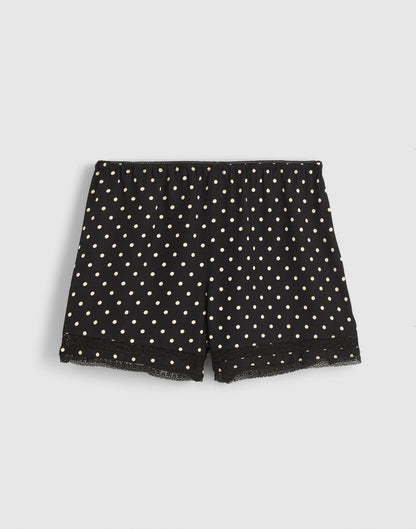 Madewell Lace-Trim Pull-On Shorts Jet Black