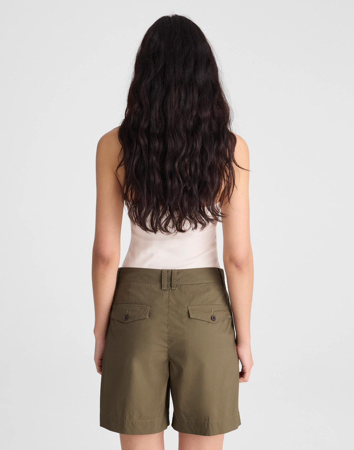 Madewell The Everyday Trouser Short in Poplin Faded Ivy