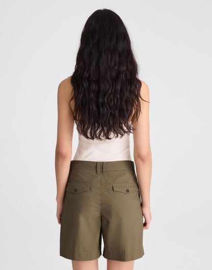 Madewell The Everyday Trouser Short in Poplin Faded Ivy