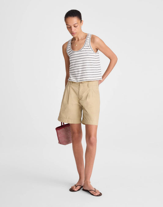 Madewell The Everyday Trouser Short in Poplin Fennel Seed