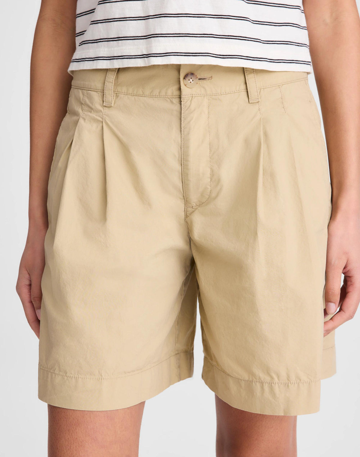 Madewell The Everyday Trouser Short in Poplin Fennel Seed