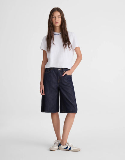 Madewell The V-Waist Bermuda Short in Airy Denim Rinse Wash