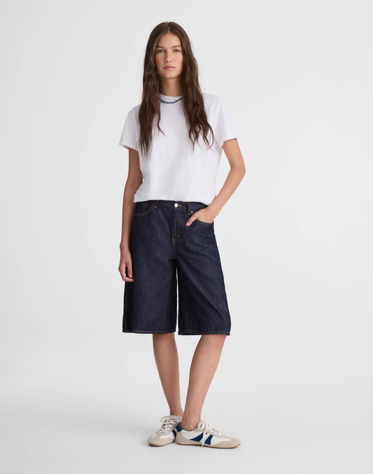 Madewell The V-Waist Bermuda Short in Airy Denim Rinse Wash