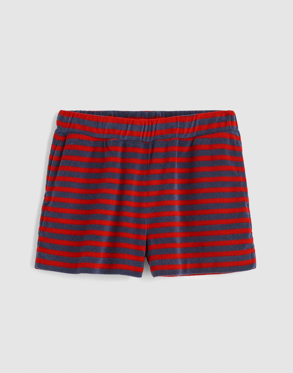 Madewell Pull-On Shorts in Terry Red Navy