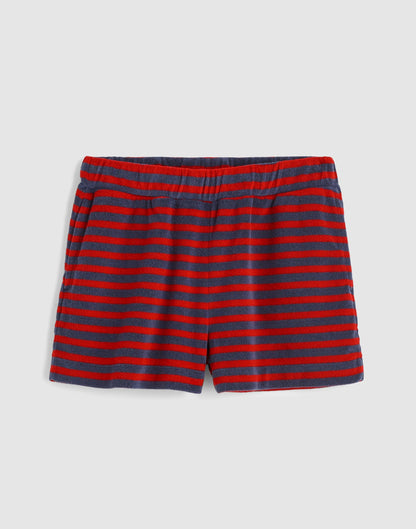 Madewell Pull-On Shorts in Terry Red Navy