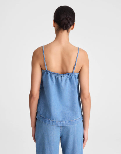 Madewell Airy Denim Squareneck Shell Top Lido Wash