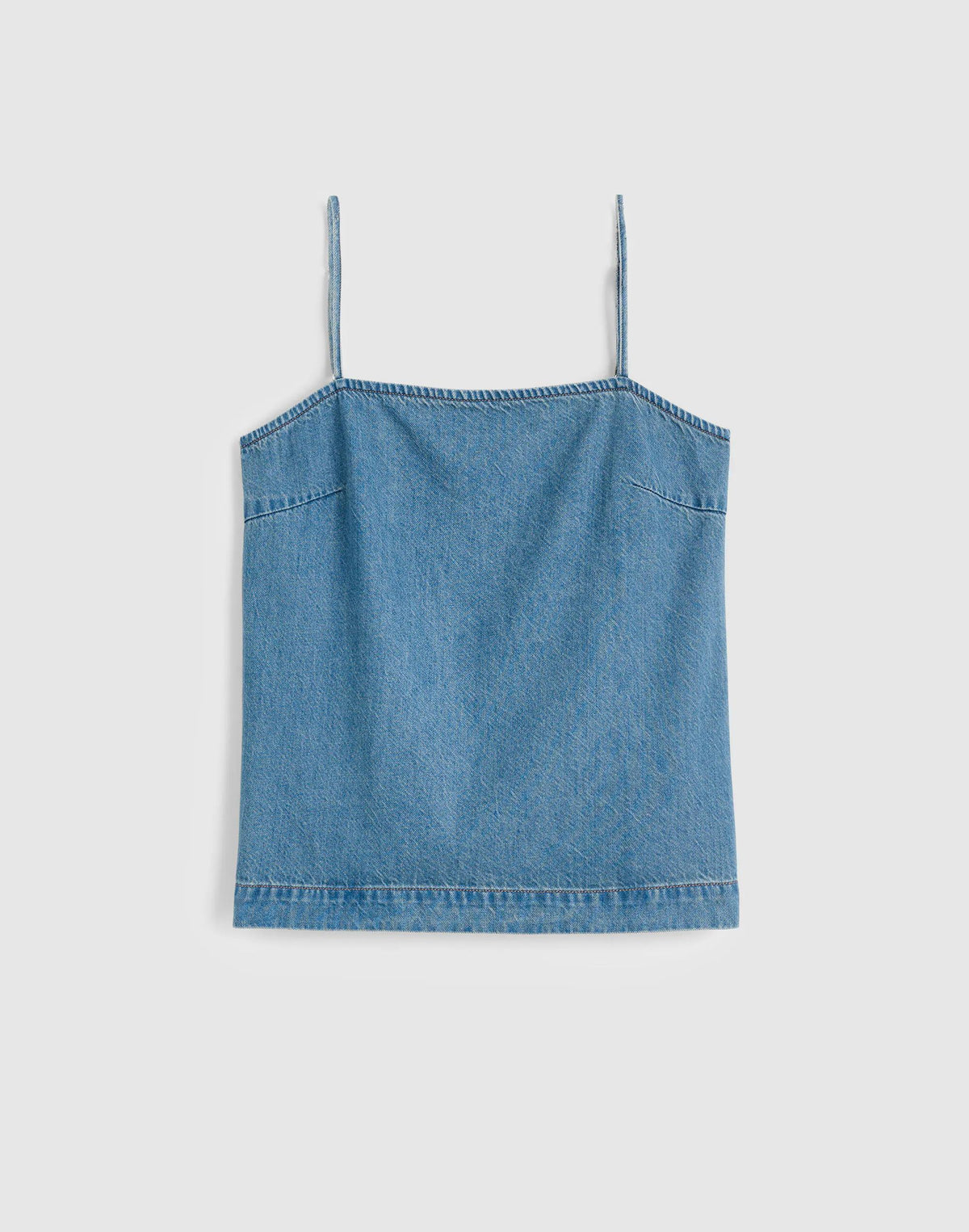 Madewell Airy Denim Squareneck Shell Top Lido Wash