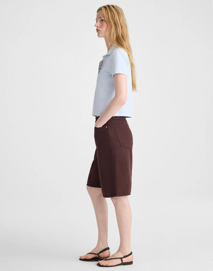 Madewell Shrunken Polo in Cotton Pique Sky Blue