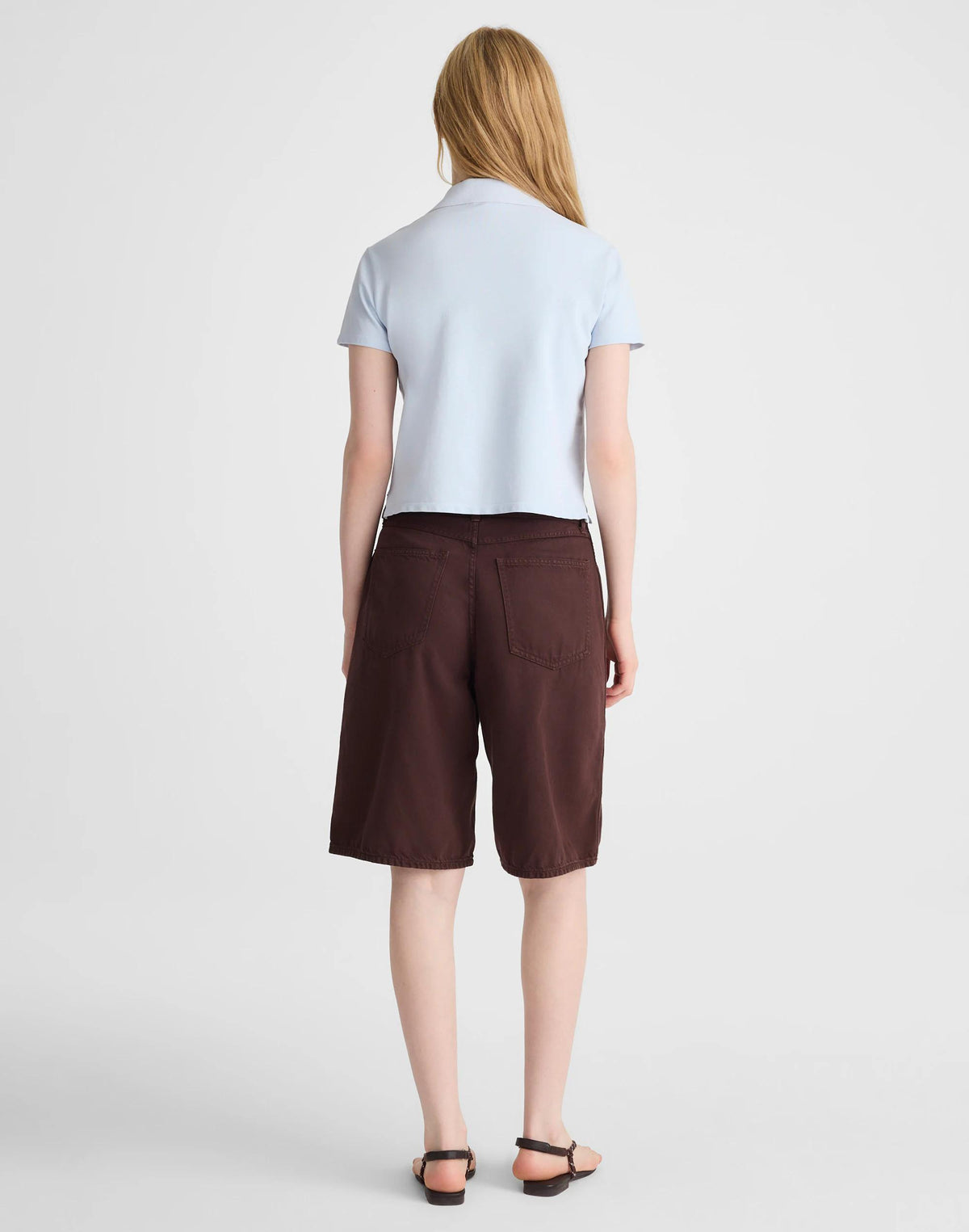 Madewell Shrunken Polo in Cotton Pique Sky Blue