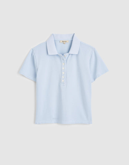 Madewell Shrunken Polo in Cotton Pique Sky Blue
