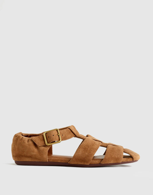 Madewell The Greta Fisherman Sandal Aged Cognac
