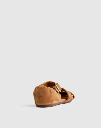 Madewell The Greta Fisherman Sandal Aged Cognac
