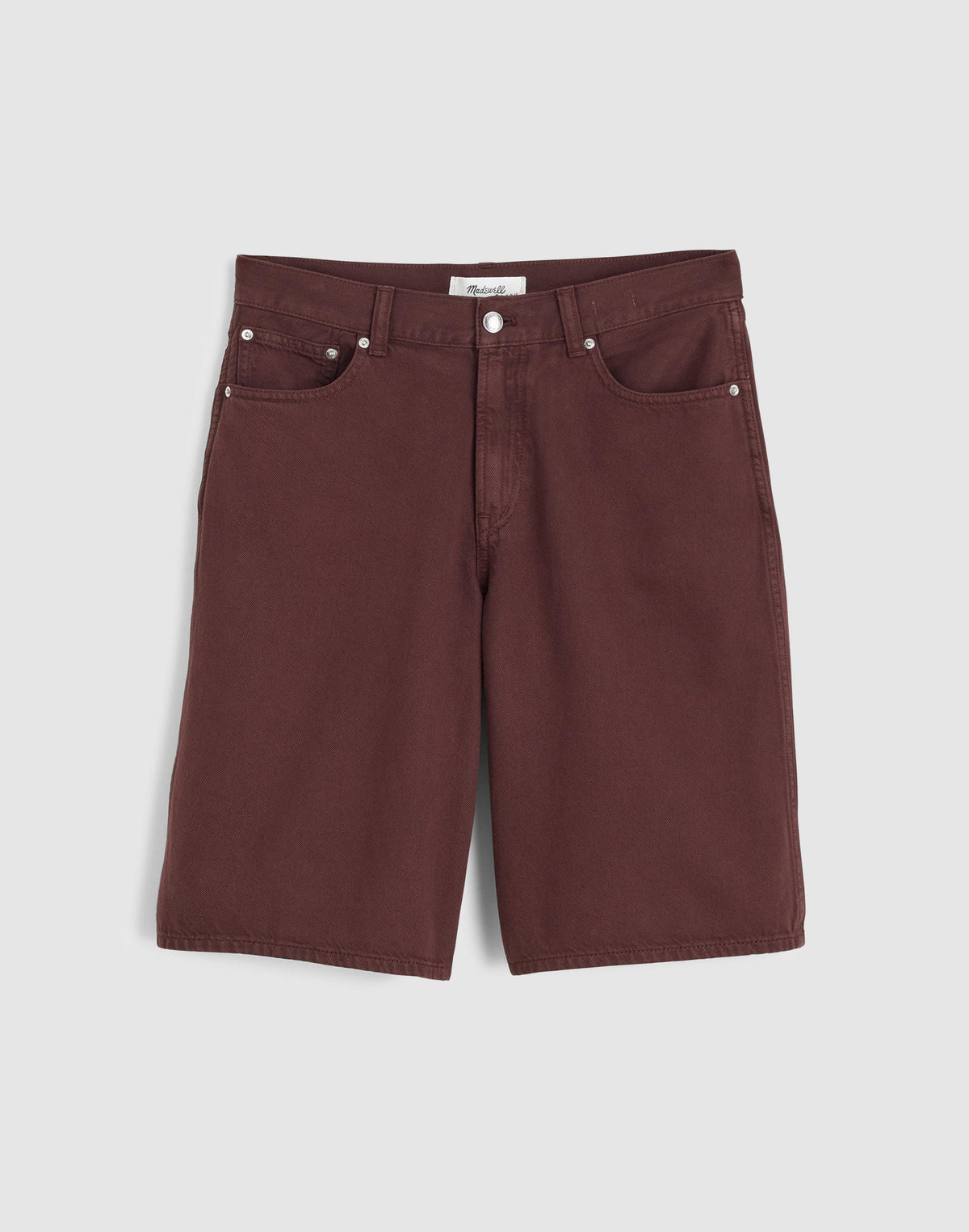 Madewell The V-Waist Bermuda Short in Airy Denim Burnt Cocoa